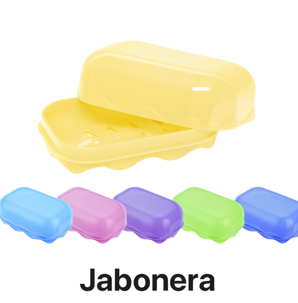 Jabonera Plástica con Drenaje – Práctica, Colorida